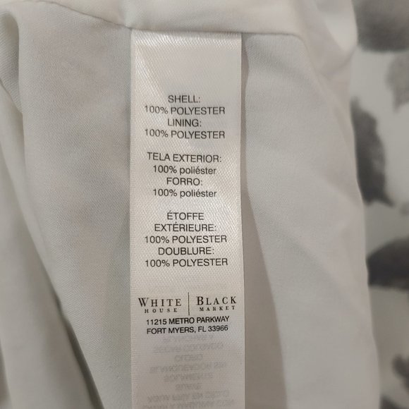 White House Black Market Abstract Leaf Print Sleeveless Lined Blouse (S) - Picture 4 of 4